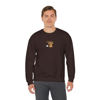 Coffee Time Dog Embroidered style 1 Unisex Crewneck Sweatshirt