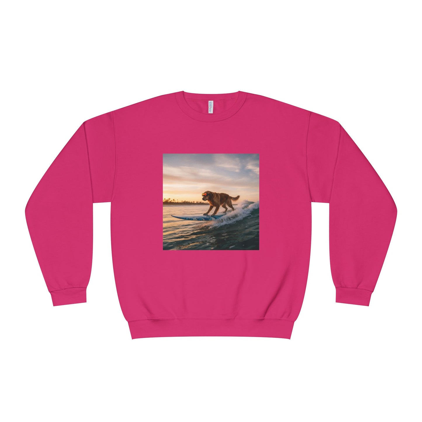 Surfing Dog Graphic Unisex NuBlend Crewneck Sweatshirt style 2