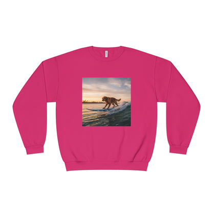 Surfing Dog Graphic Unisex NuBlend Crewneck Sweatshirt style 2