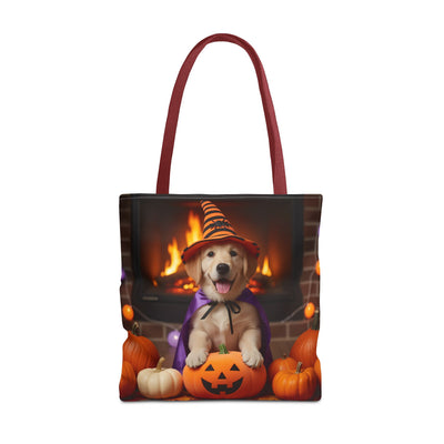 Adorable Halloween Puppy Tote Bag, Dog Lover Bag, Spooky Season Accessories, Pumpkin Patch Shopper, Cute Pet Gift
