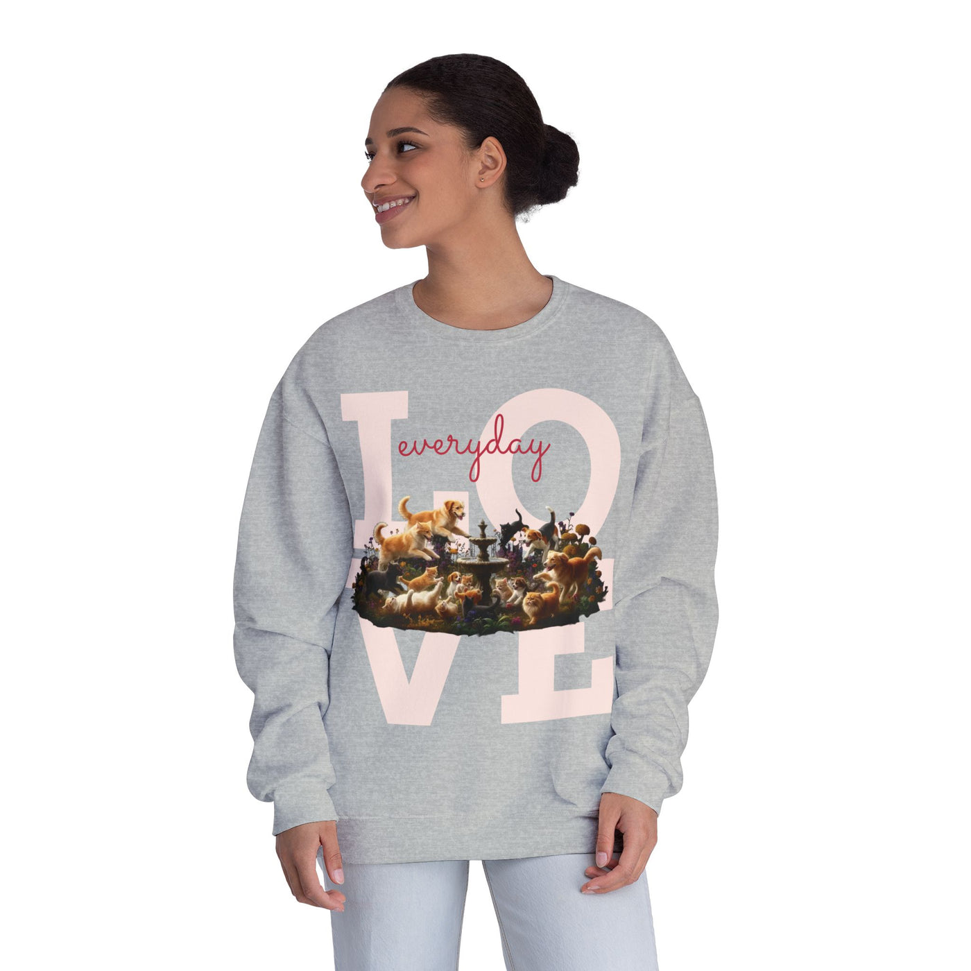 Love Everyday Cats & Dogs Unisex NuBlend® Crewneck Sweatshirt