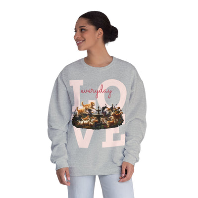 Love Everyday Cats & Dogs Unisex NuBlend® Crewneck Sweatshirt
