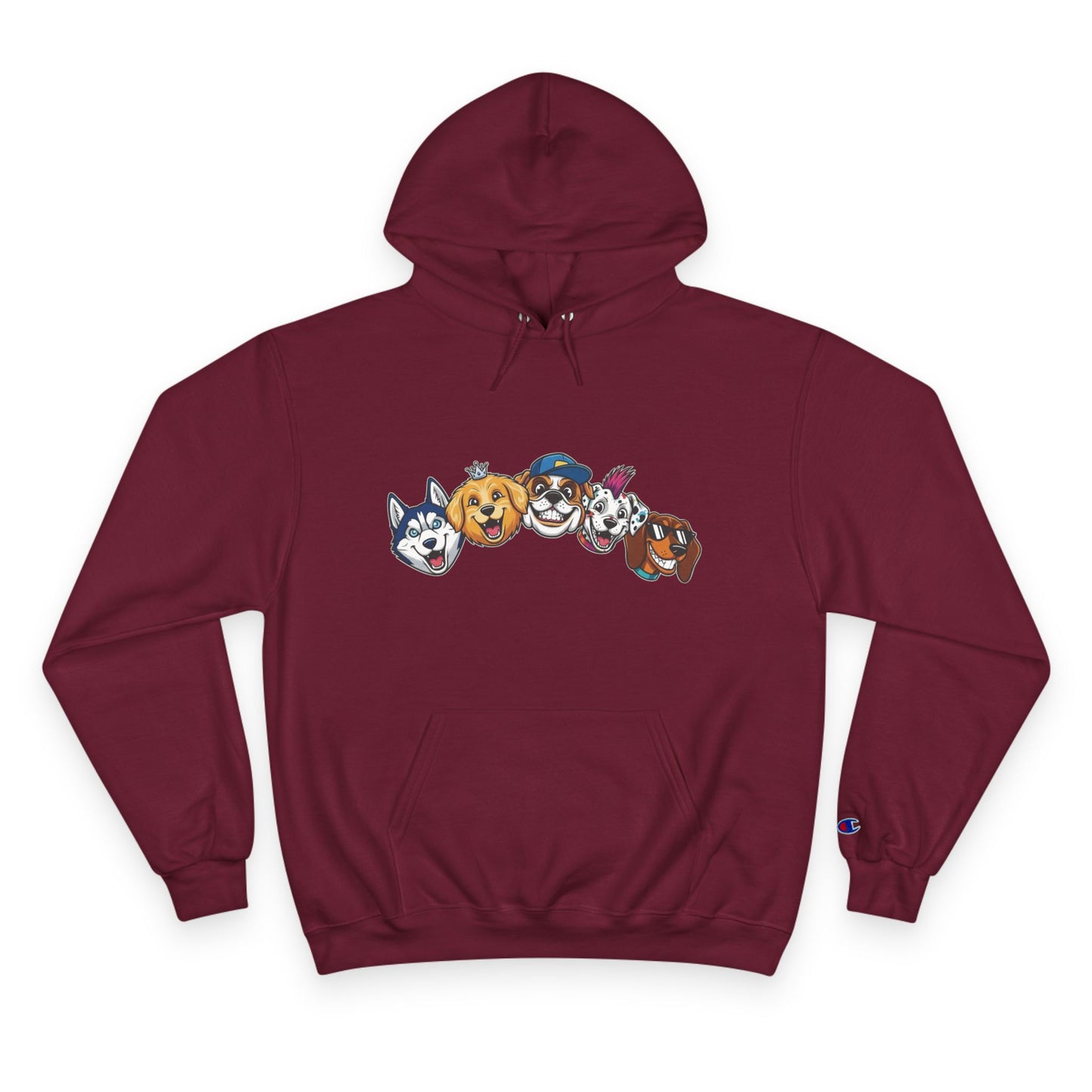 Playful Dog Faces Cozy Unisex Champion Pullover Hoodie
