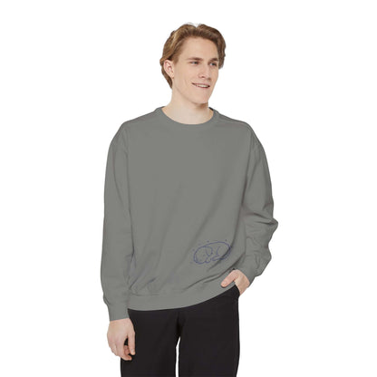 Sleeping dog shadow Cozy Graphic Unisex Crewneck Sweatshirt - Blue