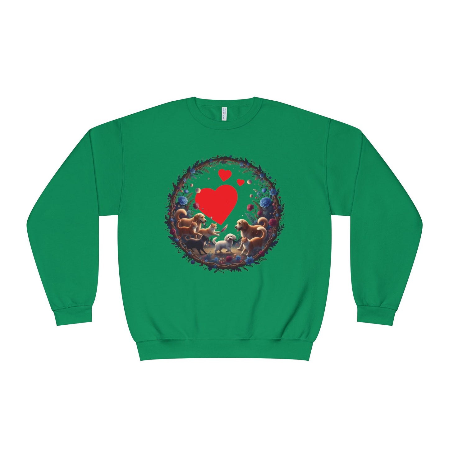 Cats & Dogs Full of Love Unisex NuBlend Crewneck Sweatshirt
