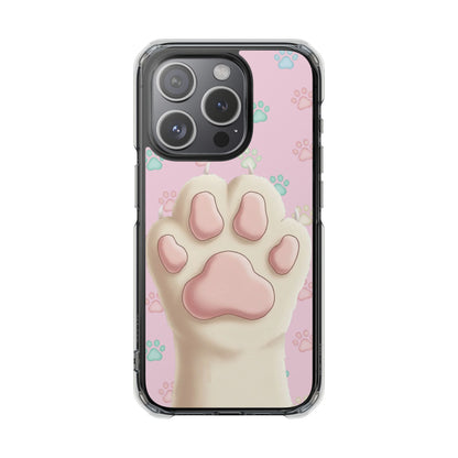 Colorful Cat Paw Print Magnetic Case for iPhone 16 series