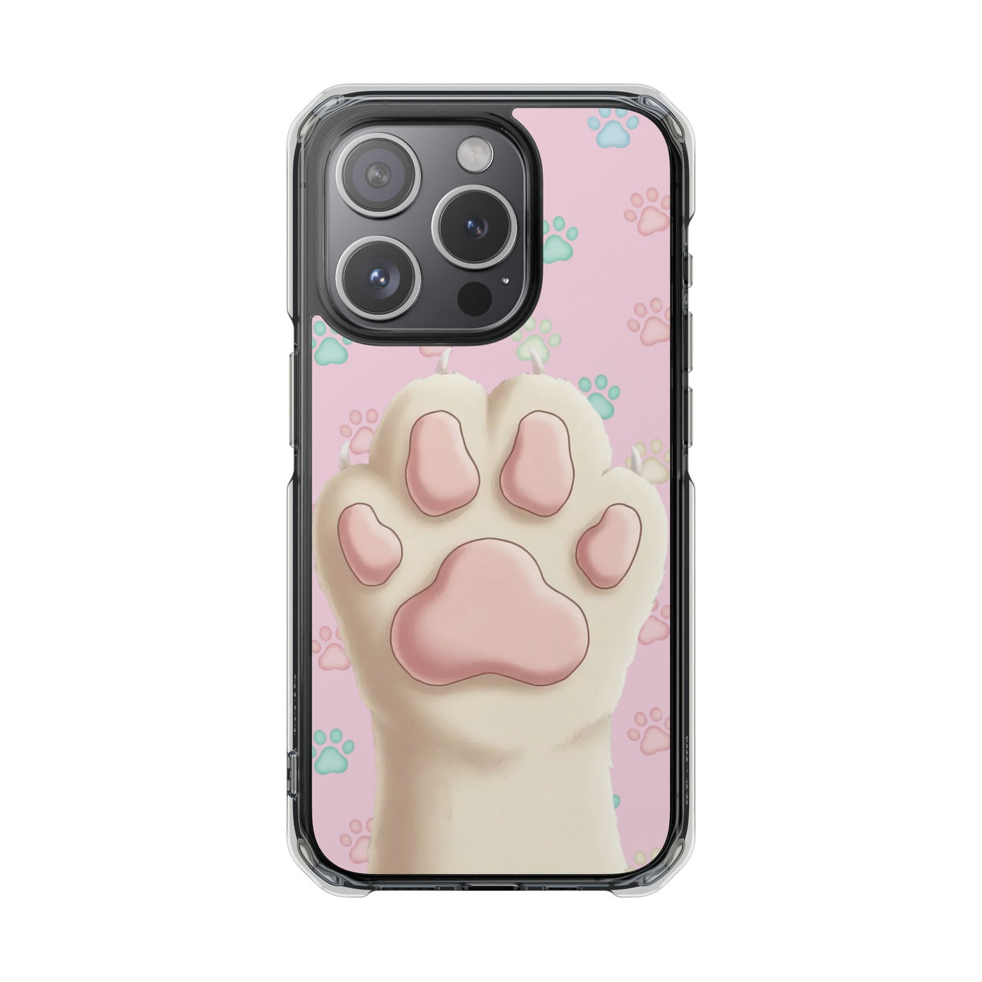 Colorful Cat Paw Print Magnetic Case for Pet Lovers