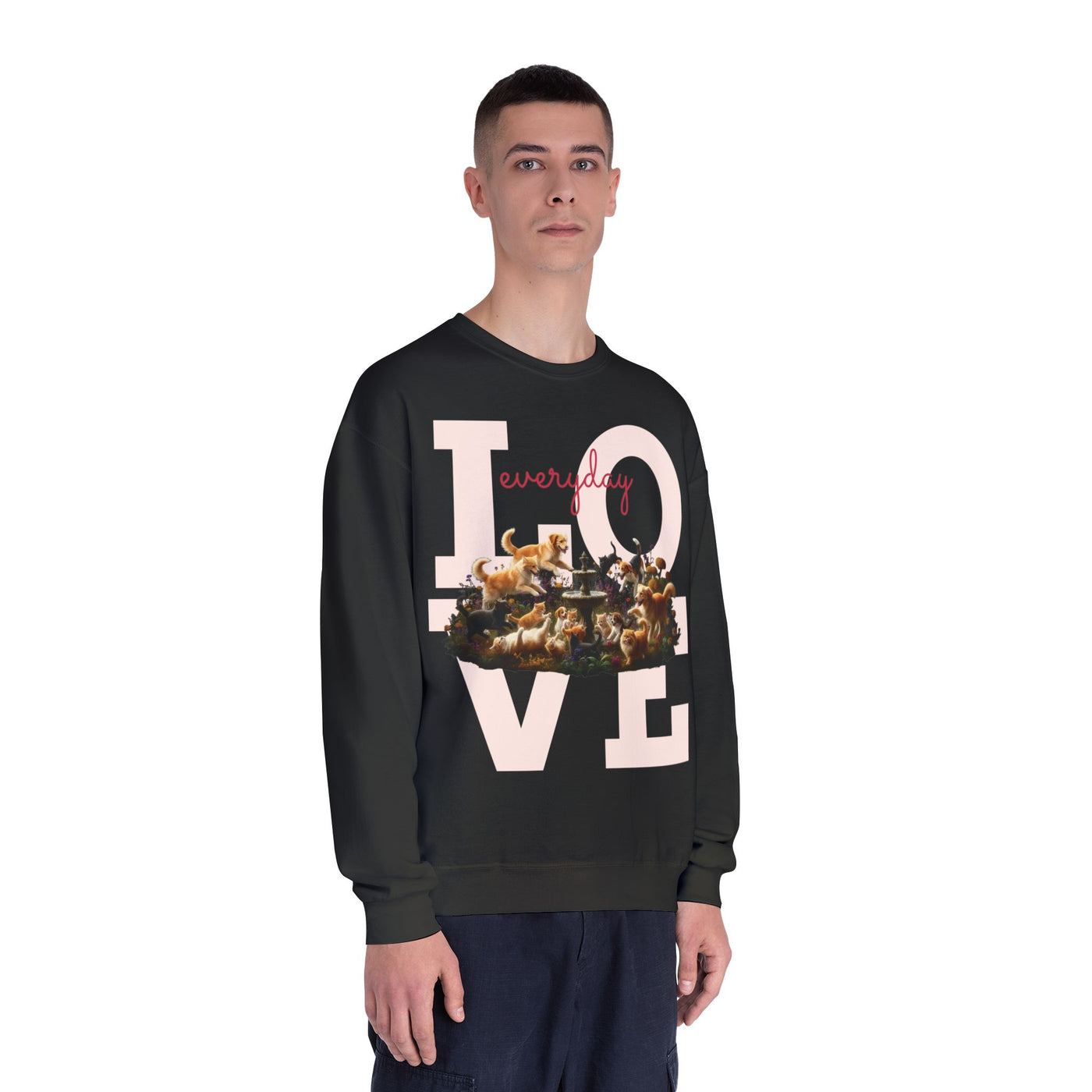 Love Everyday Cats & Dogs Unisex NuBlend® Crewneck Sweatshirt