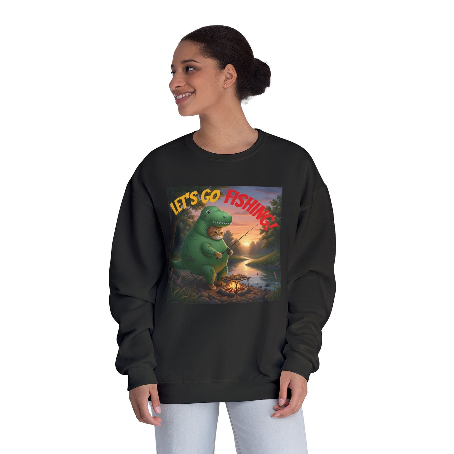 Crocodile Cat Fishing Unisex NuBlend Sweatshirt style 3