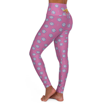 Dog Paw Print High Waisted Women Yoga Leggings style 3