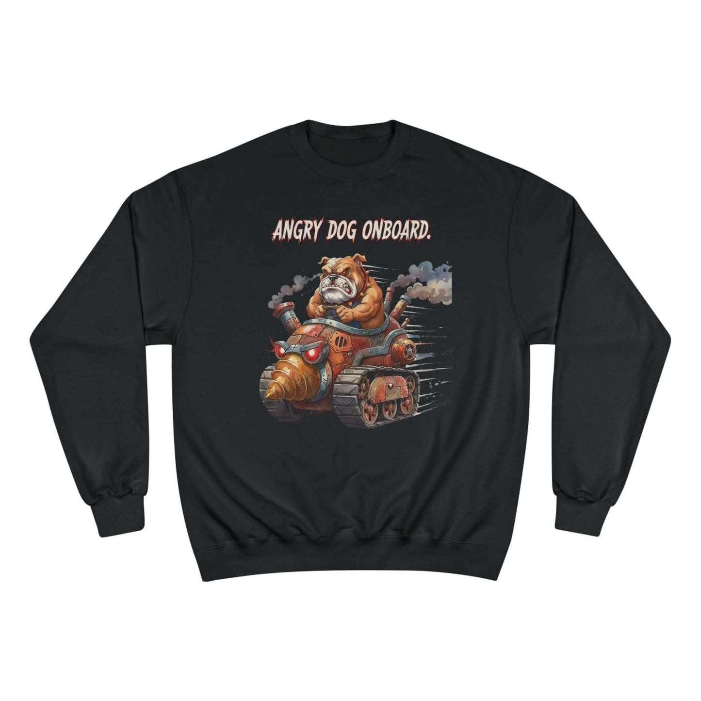 Angry Dog Onboard Graphic Champion Crewneck Sweatshirt style 2