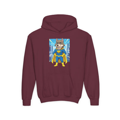Dog cosplay Superman Funny Design Unisex Kids Hoodie style 1