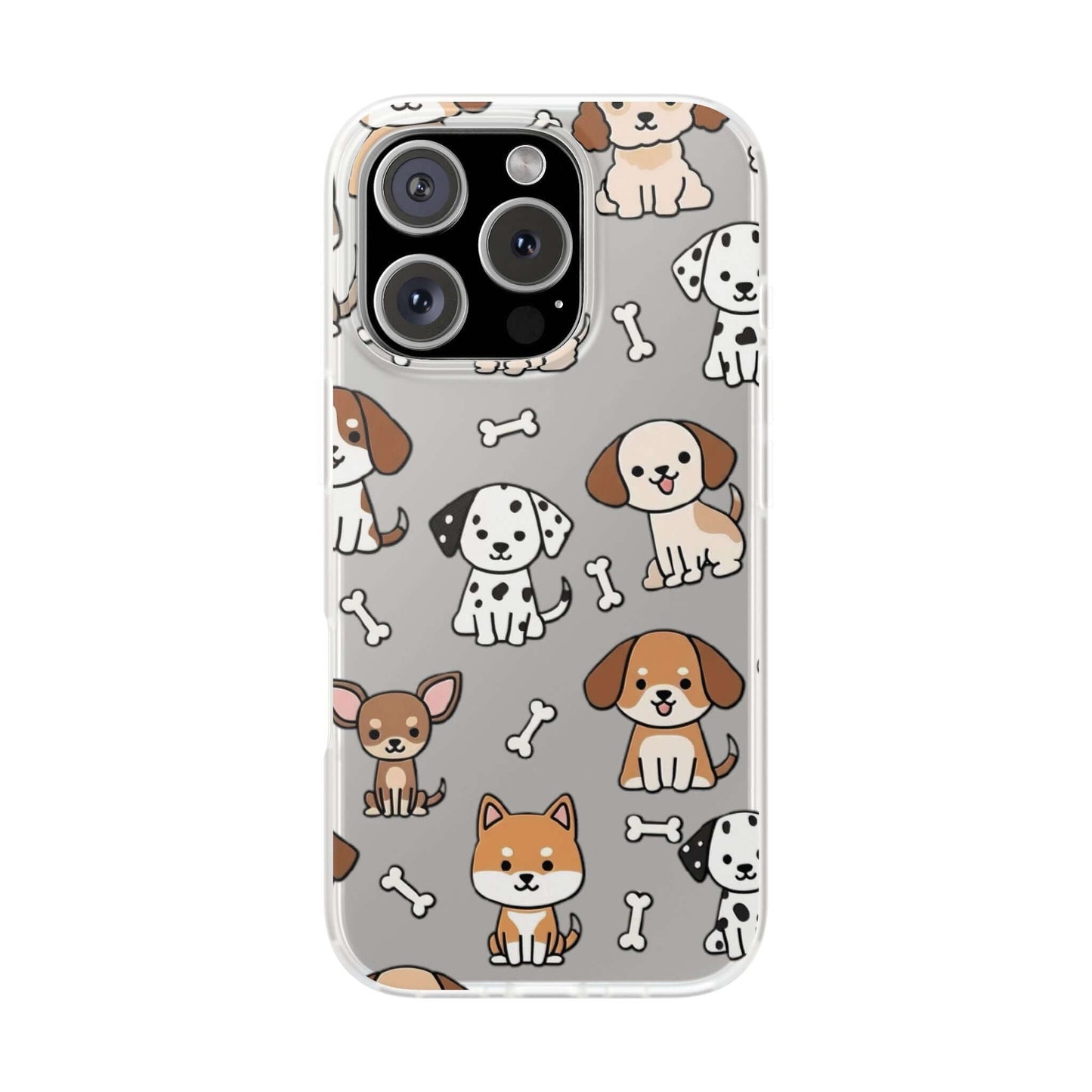 Funny Cute Dog Pattern iPhone 15 16 17 series Flexi Case