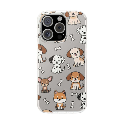 Funny Cute Dog Pattern iPhone 15 16 17 series Flexi Case