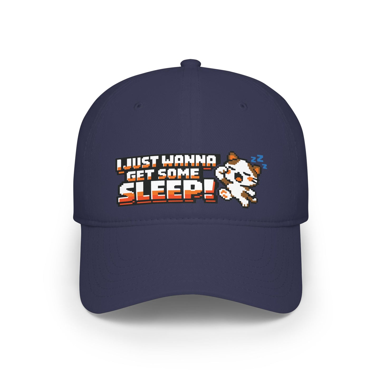 I Just Wanna Get Some Sleep Pixel Cat Low Profile Cap Hat