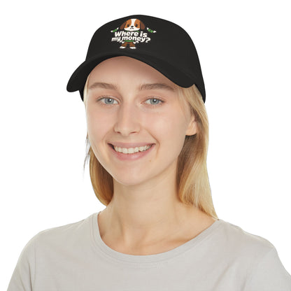 Where is my money Cute Dog Low Profile Cap Hat