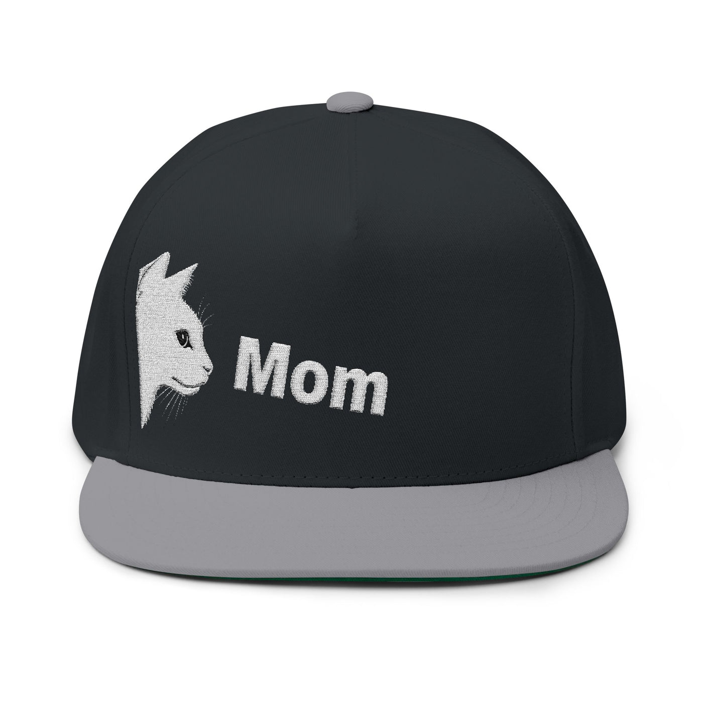 Cat Mom style 4 Flat Bill Cap | Stylish Pet Lover Hat | Perfect Gift for Cat Owners | Embroidered Cat Mom Cap | Fun Pet Accessories