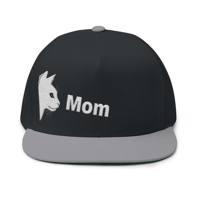 Cat Mom style 4 Flat Bill Cap | Stylish Pet Lover Hat | Perfect Gift for Cat Owners | Embroidered Cat Mom Cap | Fun Pet Accessories