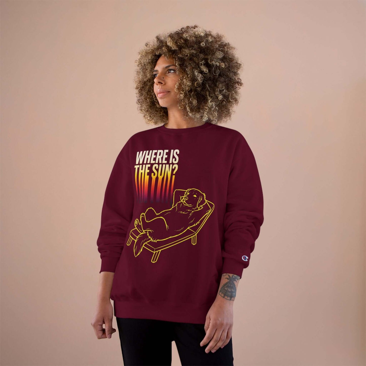 Where is the Sun - Dog Champion Unisex Crewneck Sweatshirt