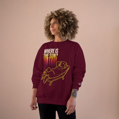 Where is the Sun? Dog Graphic Champion Unisex Crewneck Sweatshirt
