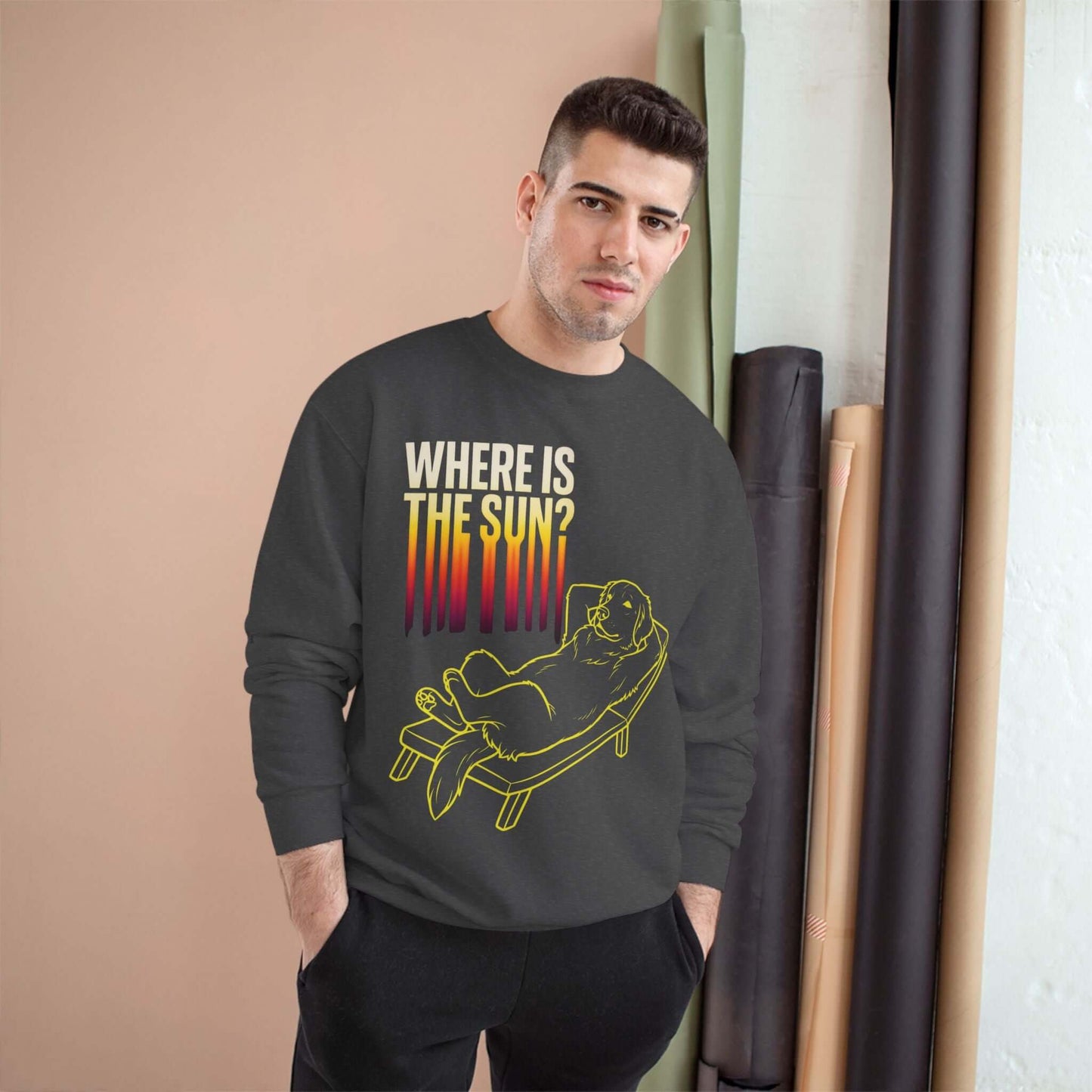 Where is the Sun - Dog Champion Unisex Crewneck Sweatshirt