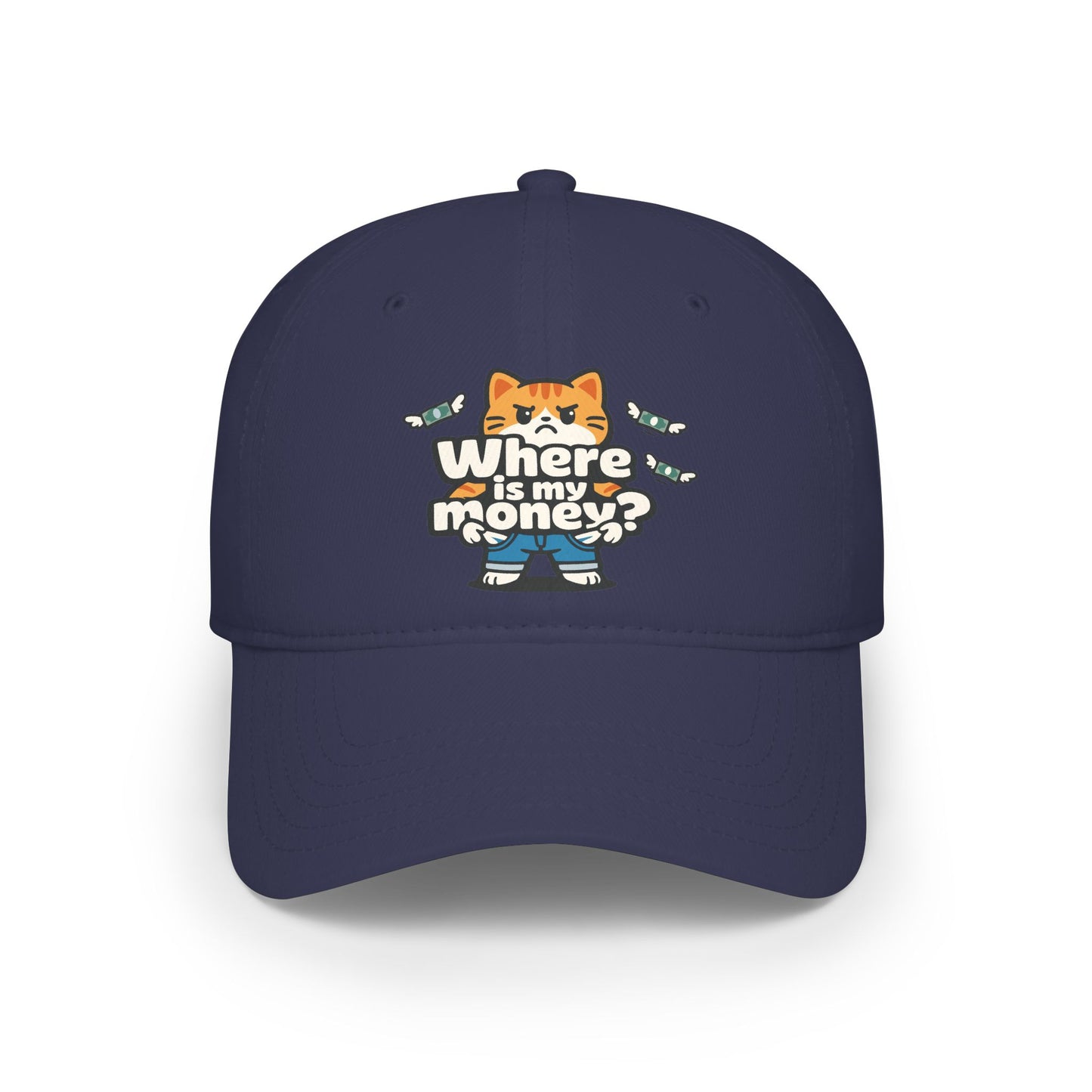 Where is my money Cute Cat Low Profile Cap Hat