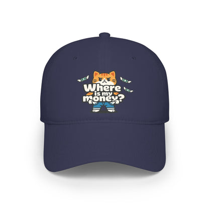 Where is my money Cute Cat Low Profile Cap Hat