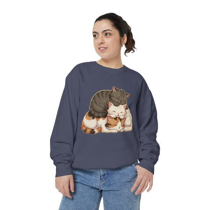 3 Cute Sleeping Cats Cozy Graphic Unisex Crewneck Sweatshirt style 3