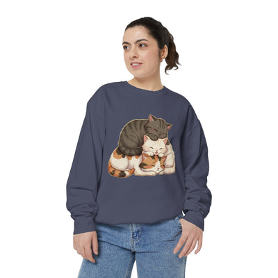 3 Cute Sleeping Cats style 3 Cozy Graphic Unisex Crewneck Sweatshirt