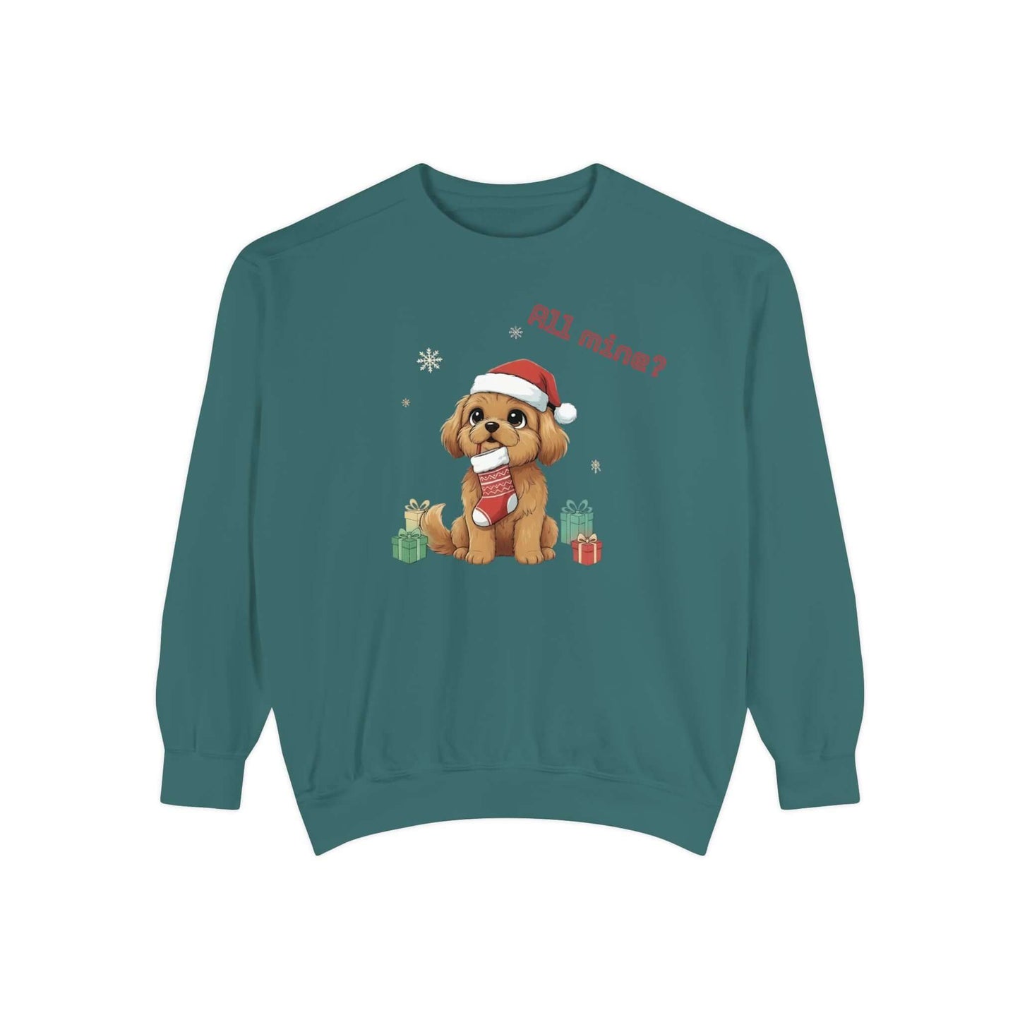 Puppy wait for Christmas presents Unisex Crewneck Sweatshirt style 8
