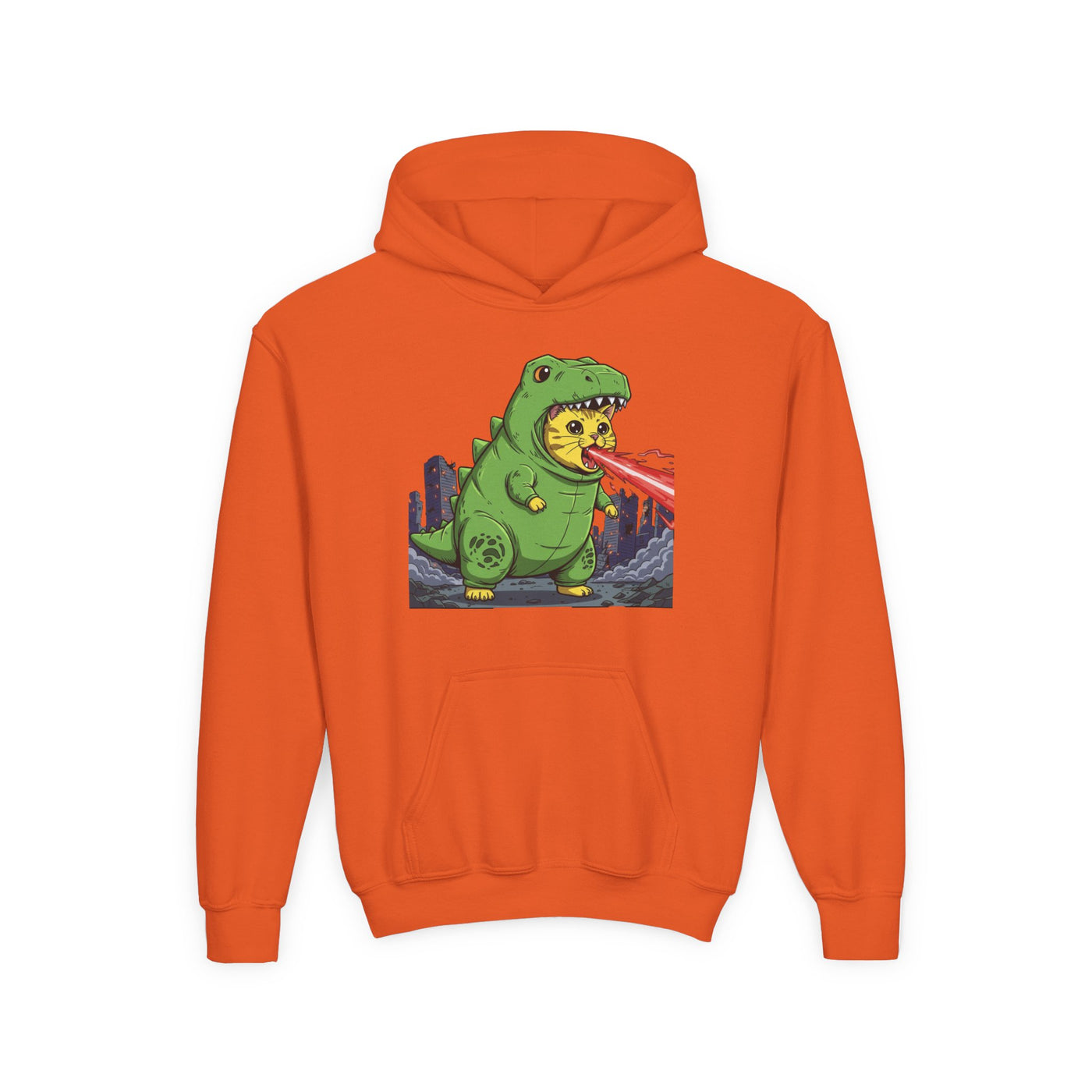 Cat cosplay Godzilla style 4 Unisex Kids Hoodie - Fun & Cozy Heavy Blend Sweatshirt with Cute Design