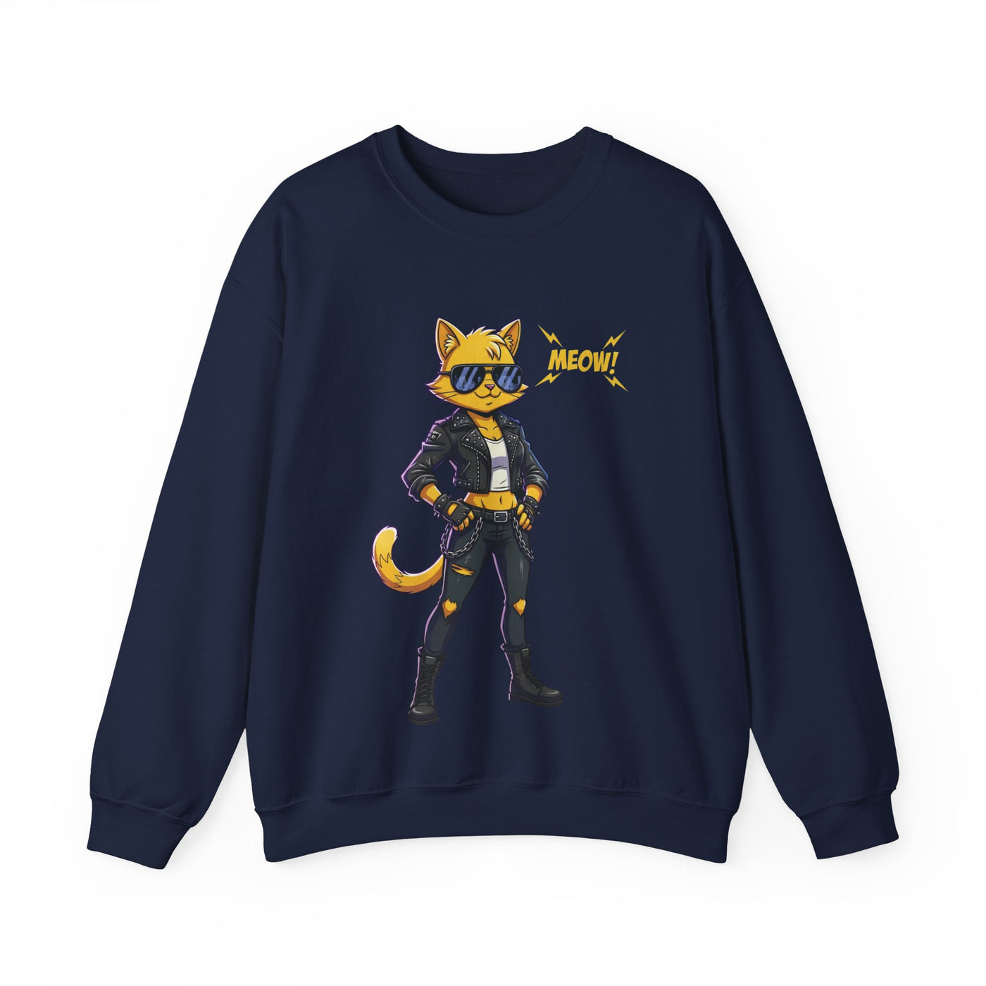 Cool Cat style 4 Unisex Crewneck Sweatshirt | Cozy Gift for Cat Lovers, Casual Wear, Unique Graphic Sweatshirt, Birthday Gift, Everyday Style