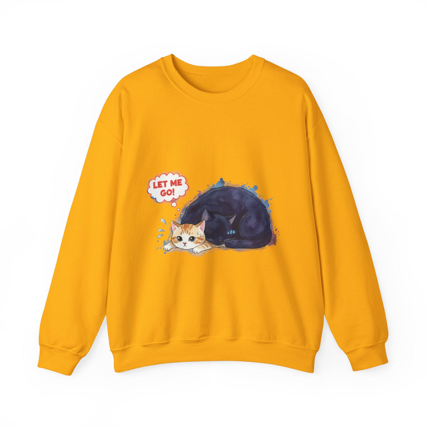 Watercolor painting style 1 Men & Women Cute Cat Pile Crewneck Sweatshirt