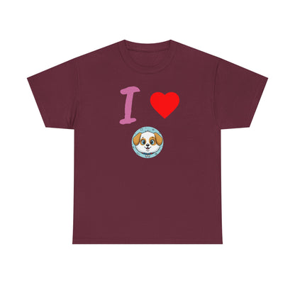 I Love Dogs in Love Unisex Tee - Cute Dog T-Shirt for Pet Lovers, Dog Owners, Sports Enthusiasts, Gifts for Animal Lovers, Casual Everyday Wear