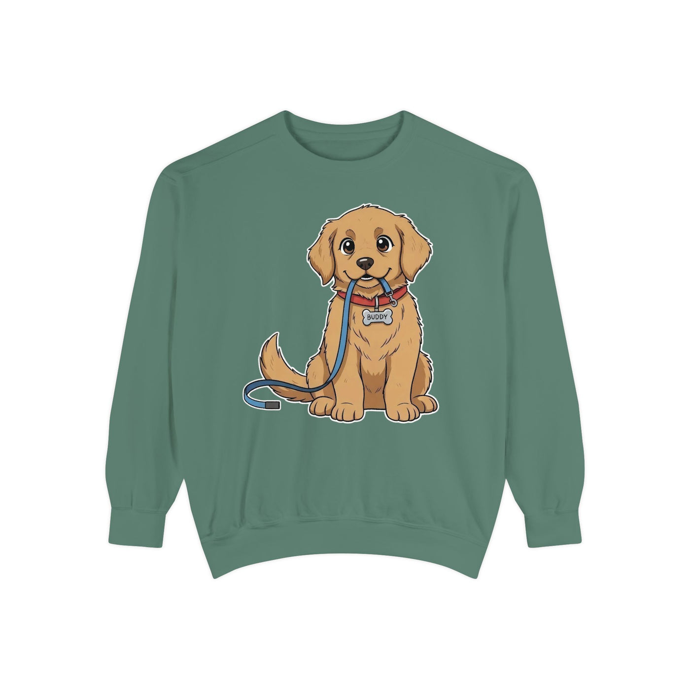 Cute Dog Walk Time style 2 Cozy Graphic Unisex Crewneck Sweatshirt