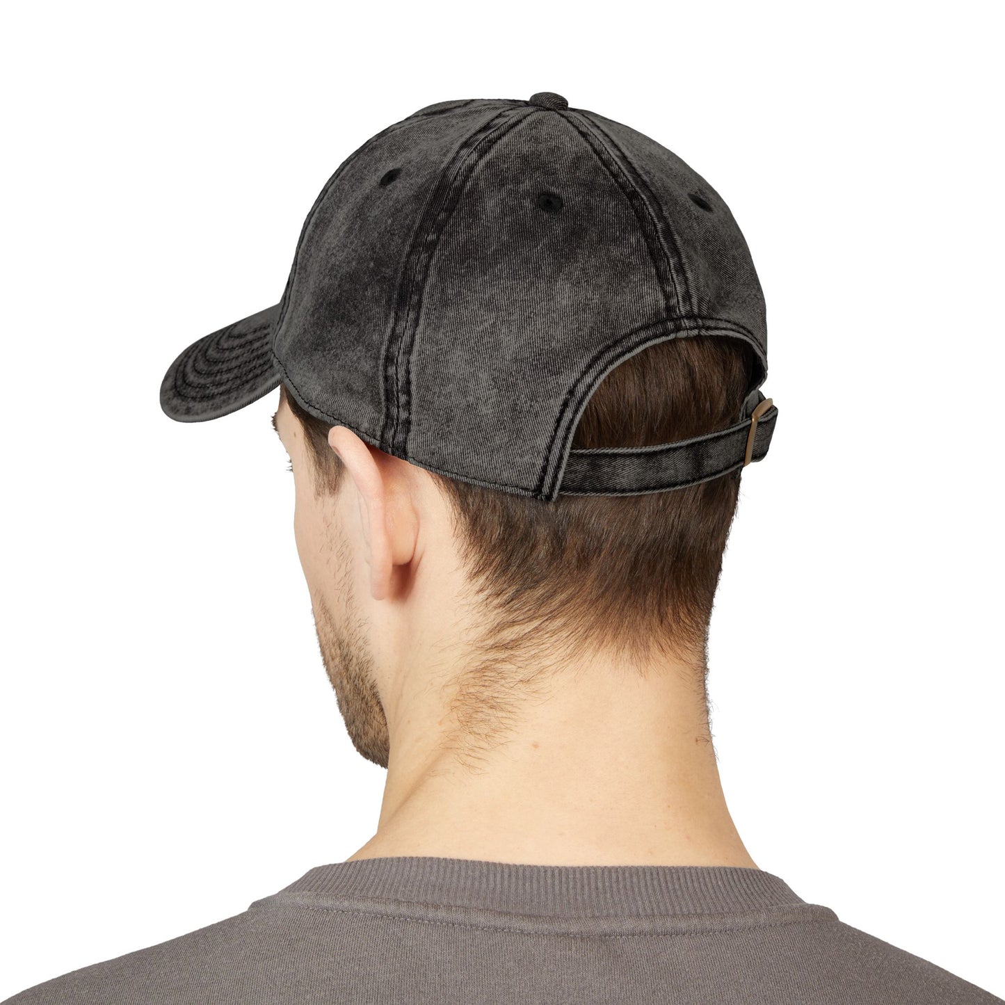 Cats Lover Vintage Embroidered Cap Dad Hat Grey Words