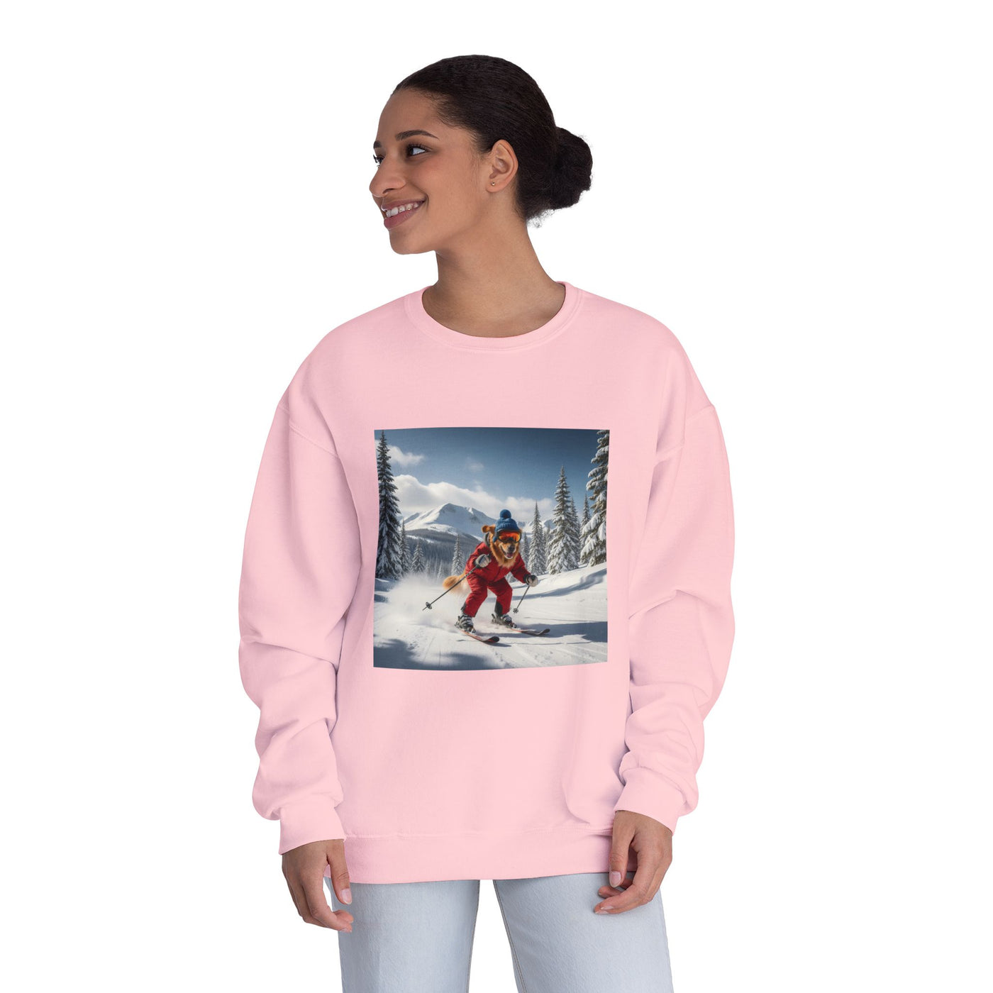 Skiing Dog Unisex NuBlend® Crewneck Sweatshirt