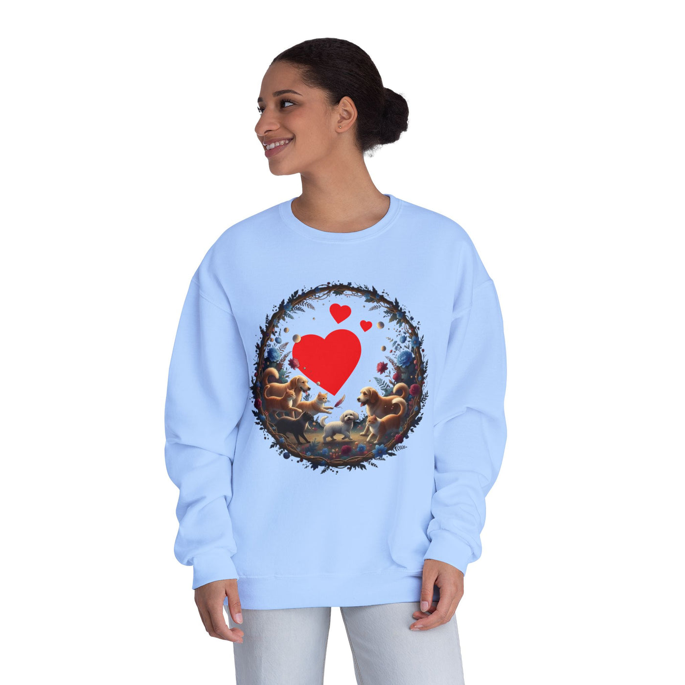 Cats & Dogs Full of Love Unisex NuBlend® Crewneck Sweatshirt