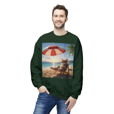 Beach Vibes Cat Crewneck Sweatshirt