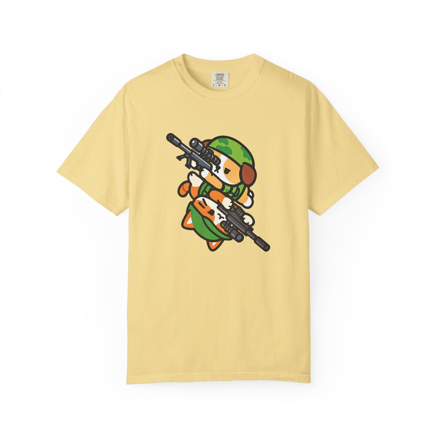 Cute Soldier Sniper Dog & Cat Unisex Graphic T-Shirt