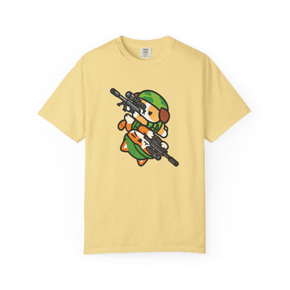 Cute Soldier Sniper Dog & Cat Unisex Graphic T-Shirt