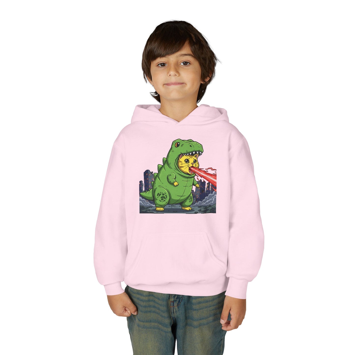 Cat cosplay Godzilla Unisex Kids Hoodie style 4