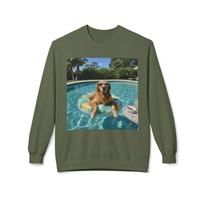 Swimming Pool Vibes Graphic Dog Unisex Crewneck Sweatshirt
