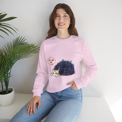 Watercolor painting style 1 Men & Women Cute Cat Pile Crewneck Sweatshirt