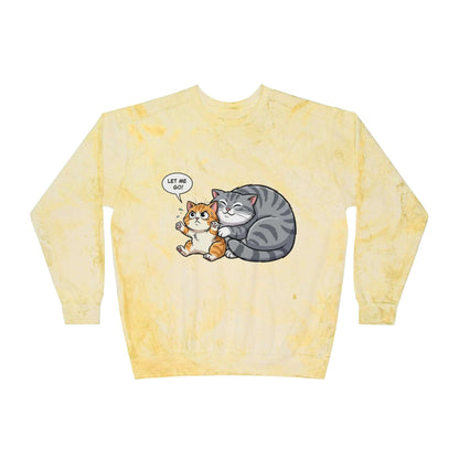 Let Me Go Cat Cozy Crewneck Sweatshirt Tie-Dye style 4