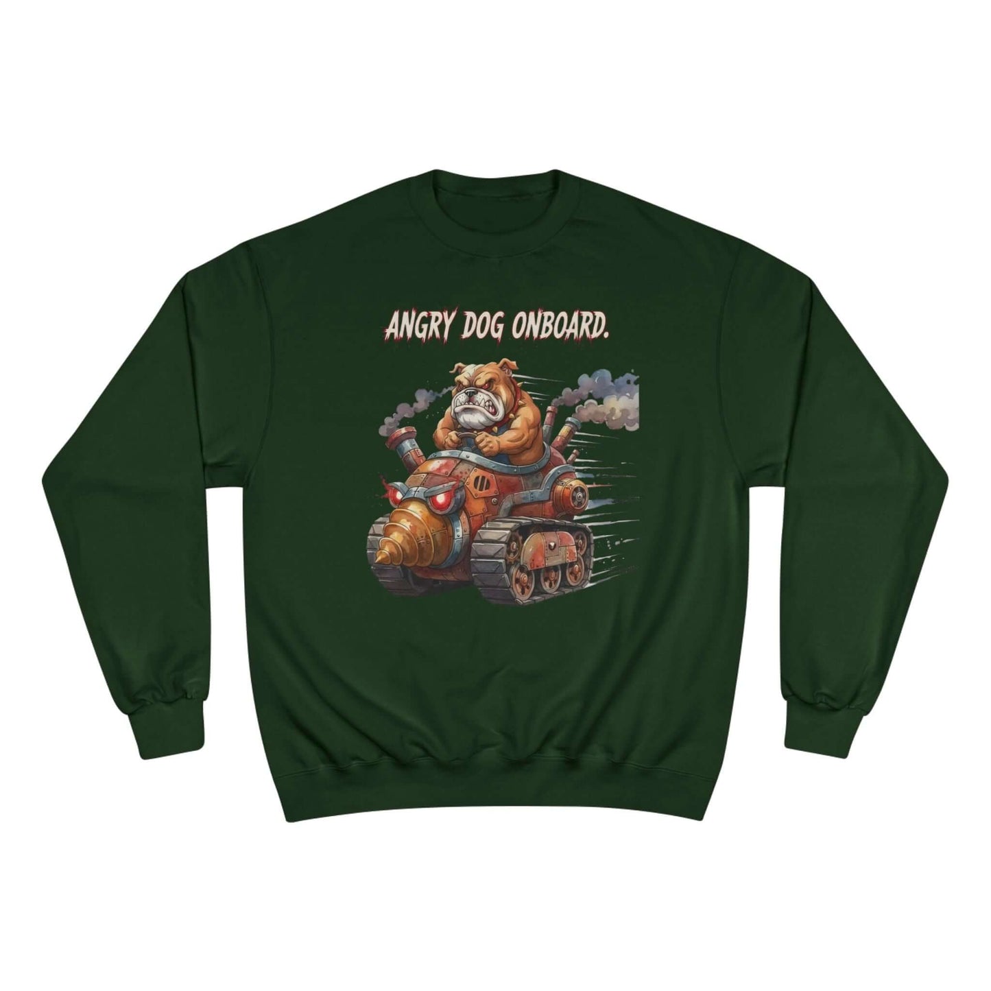 Angry Dog Onboard Graphic Champion Crewneck Sweatshirt style 2