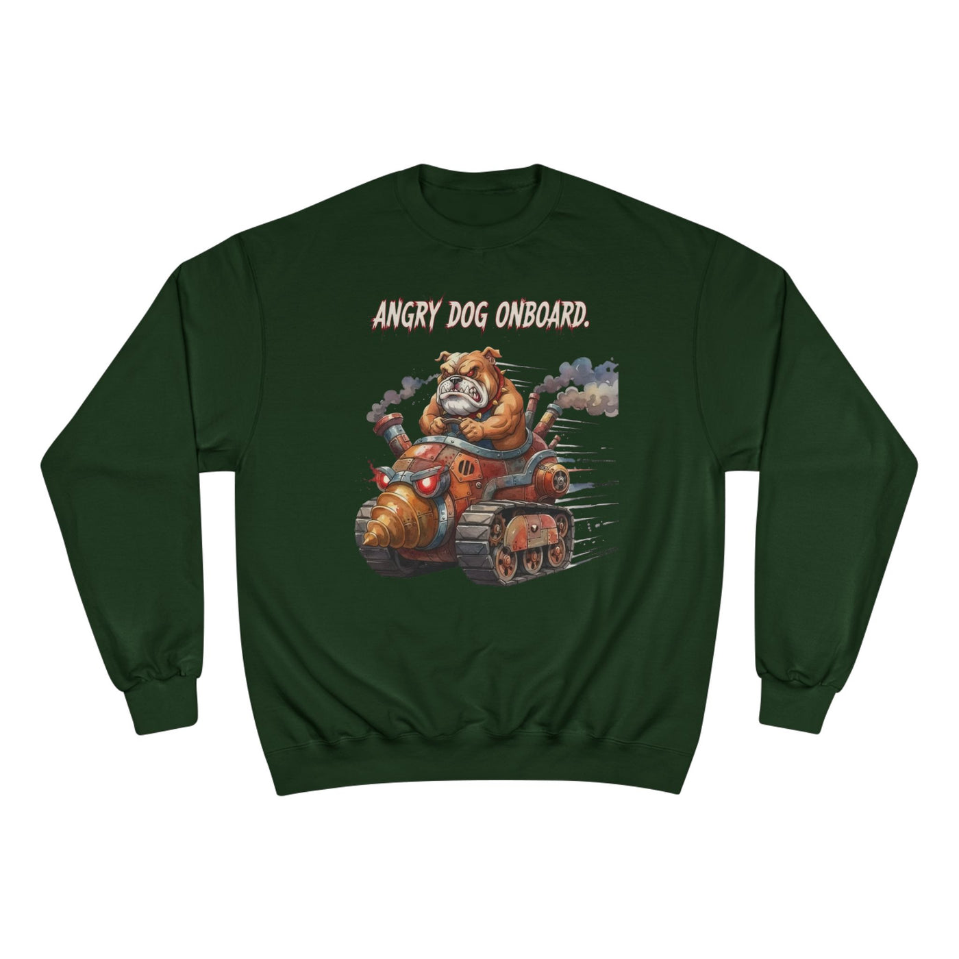 Angry Dog Onboard Graphic style 2 Champion Crewneck Sweatshirt for Gamers & Sci‑Fi Fans