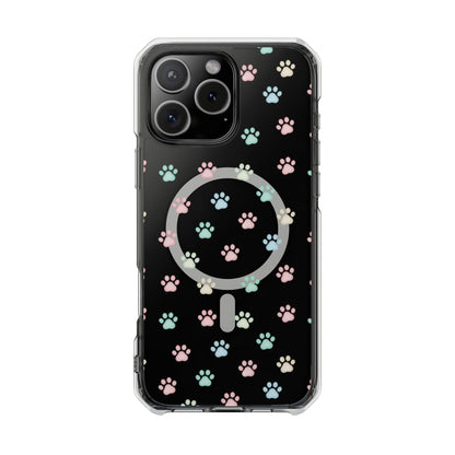 Cute Cat Paw iPhone 16 series Magnetic Clear Impact Case