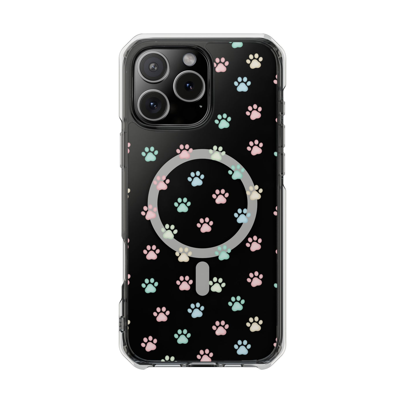 Cute Cat Paw Print Magnetic Clear Case for Pet Lovers