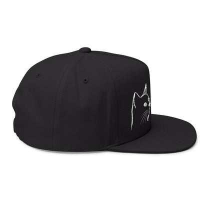 Stylish Embroidered Cat Mom Flat Bill Cap style 1